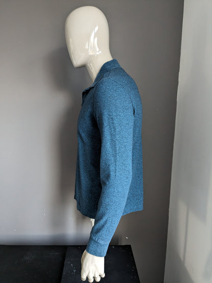 Pull polo de la collection M&S. Vert Bleu mélangé. Taille M.