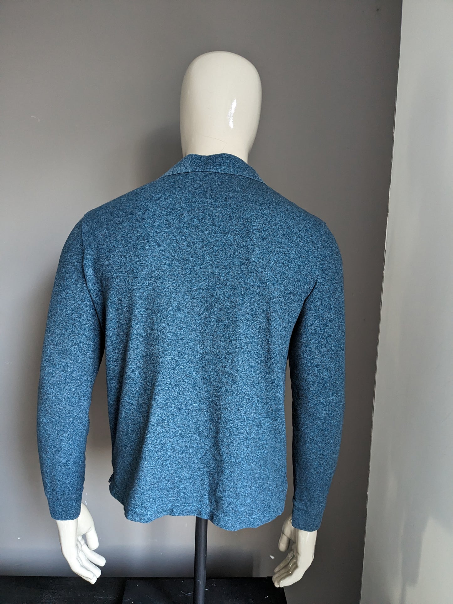 Pull polo de la collection M&S. Vert Bleu mélangé. Taille M.