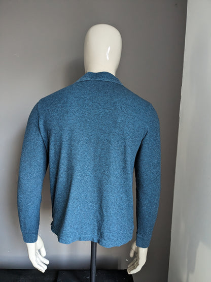 Pull polo de la collection M&S. Vert Bleu mélangé. Taille M.