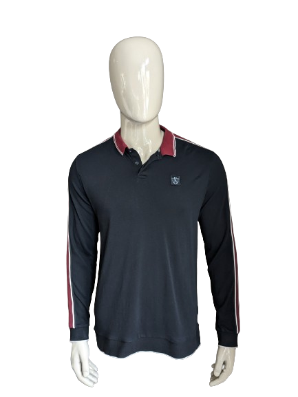 Pull polo NEXT. Couleur Noir Bordeaux Blanc. Taille L.