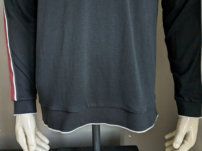 Pull polo NEXT. Couleur Noir Bordeaux Blanc. Taille L.