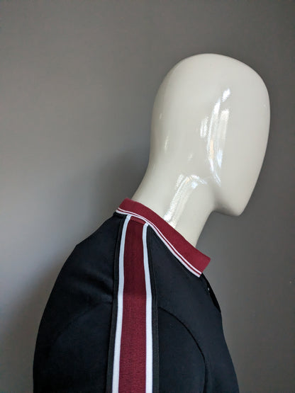 Pull polo NEXT. Couleur Noir Bordeaux Blanc. Taille L.