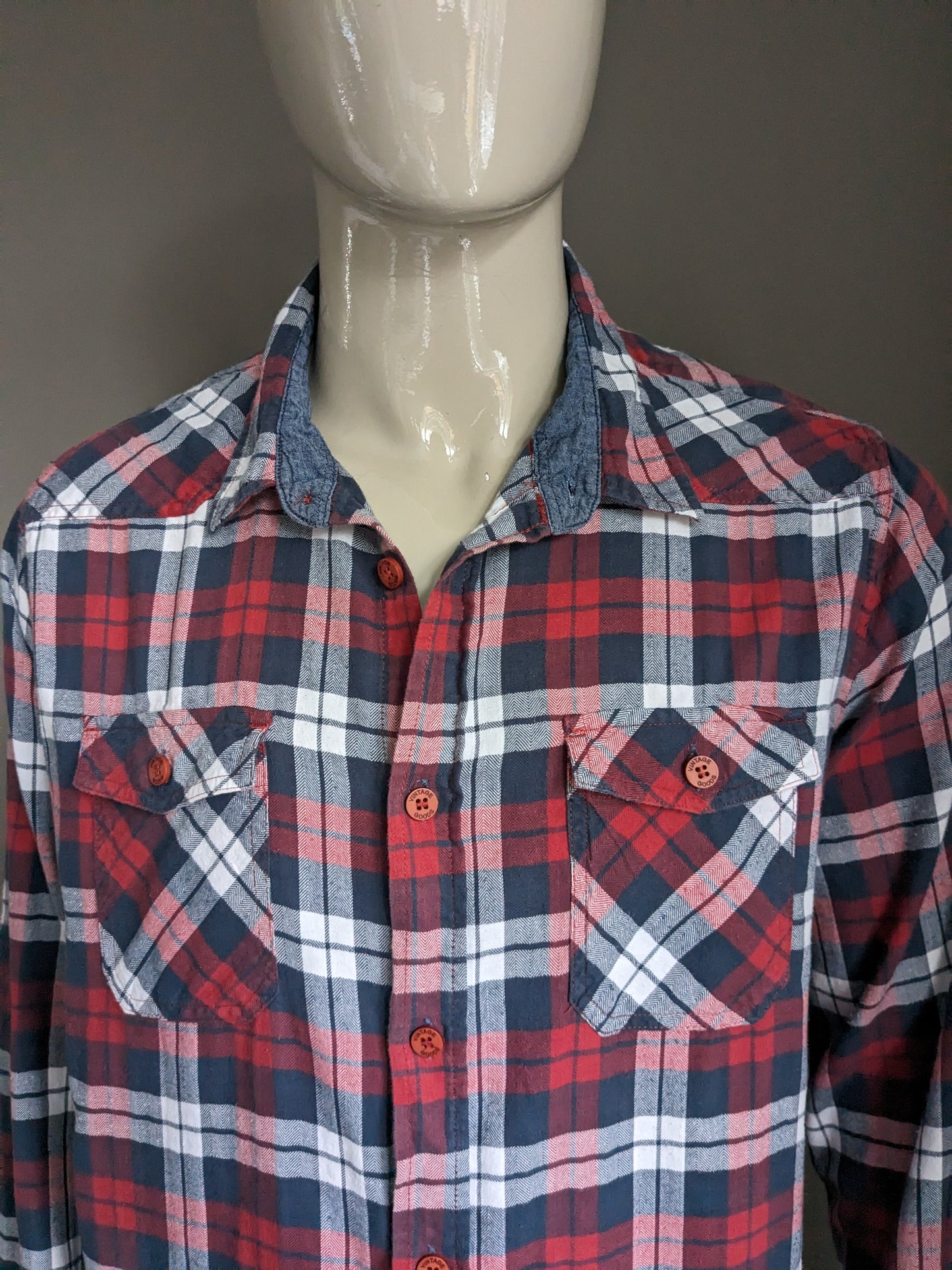 Dunnes flannel shirt. Gray white checkered. Size 2XL / XXL. Slim fit.