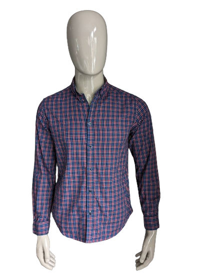 Chemise Esprit. Bleu Rouge Noir coché. Taille M. Coupe régulière.
