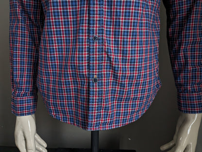 Chemise Esprit. Bleu Rouge Noir coché. Taille M. Coupe régulière.