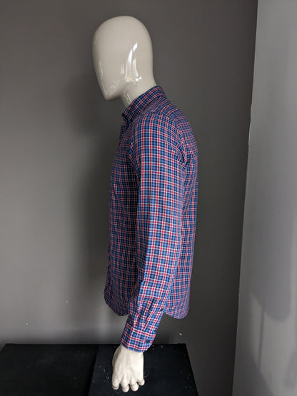 Chemise Esprit. Bleu Rouge Noir coché. Taille M. Coupe régulière.