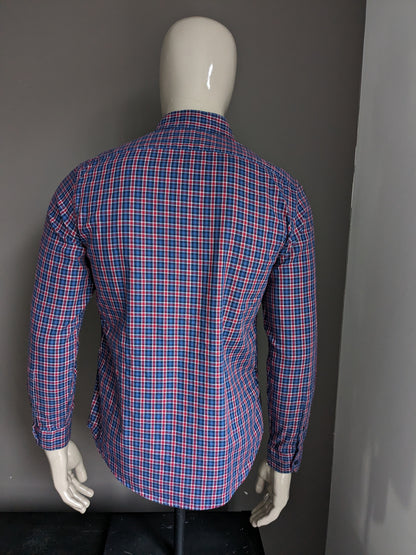 Chemise Esprit. Bleu Rouge Noir coché. Taille M. Coupe régulière.