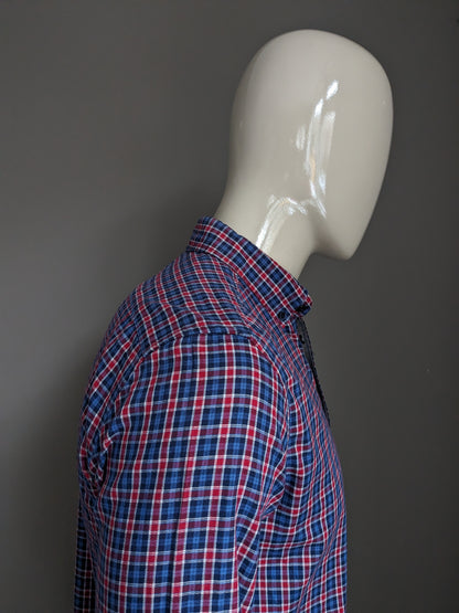 Chemise Esprit. Bleu Rouge Noir coché. Taille M. Coupe régulière.