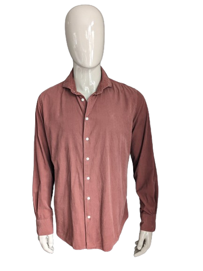 Vintage Profuomo Rippenhemd. Schöne Rippe. Braun gefärbt. Größe XL.