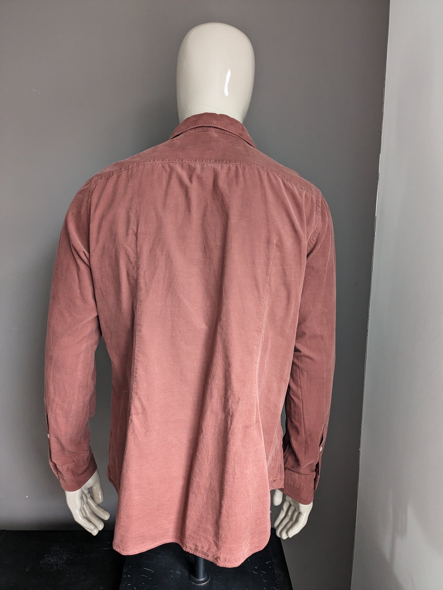 Vintage Profuomo Rippenhemd. Schöne Rippe. Braun gefärbt. Größe XL.