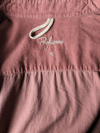 Vintage Profuomo Rippenhemd. Schöne Rippe. Braun gefärbt. Größe XL.