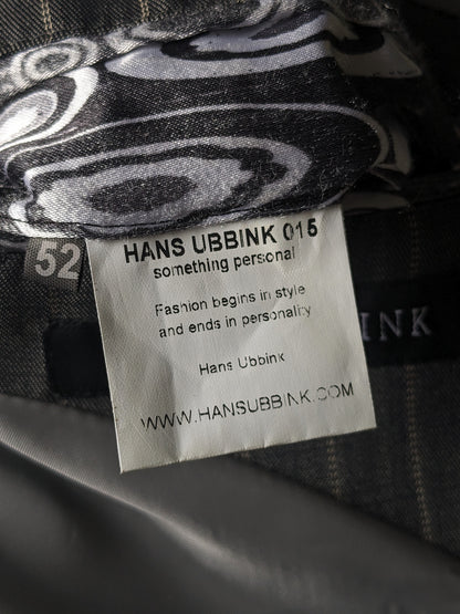 Veste en laine Hans Ubbink. Gris Beige rayé. Taille 52/L.