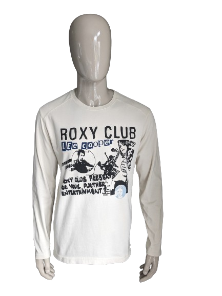 Lee Cooper "Roxy Club" à manches longues. Beige avec imprimé. Taille XL.