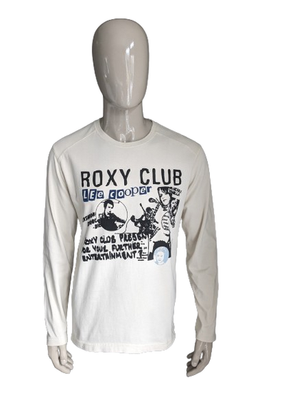 Lee Cooper "Roxy Club" à manches longues. Beige avec imprimé. Taille XL.
