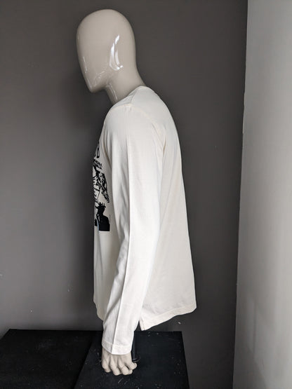 Lee Cooper "Roxy Club" à manches longues. Beige avec imprimé. Taille XL.