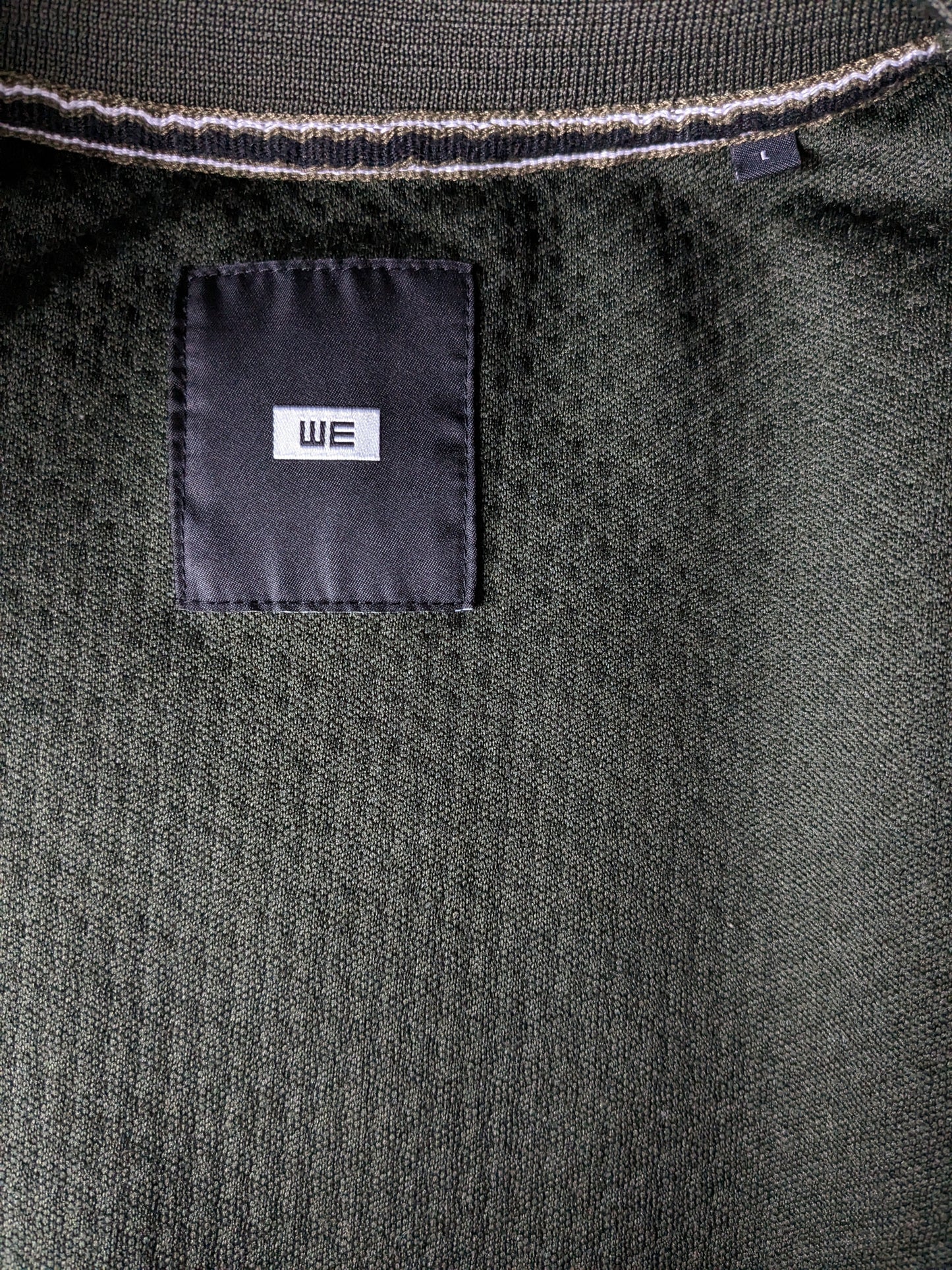 WE Fashion vest. Donker Groen voelbaar motief. Maat L.