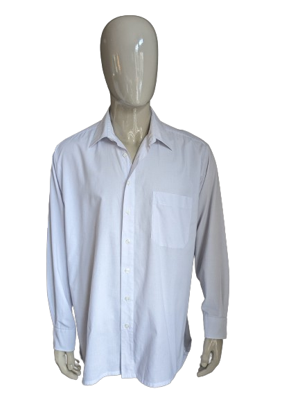 Vintage Designer's overhemd. Wit gekleurd. Maat 2XL / XXL.