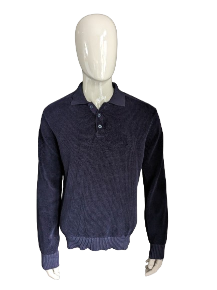 Sweater de polo de flecha. Color azul oscuro. Talla L.