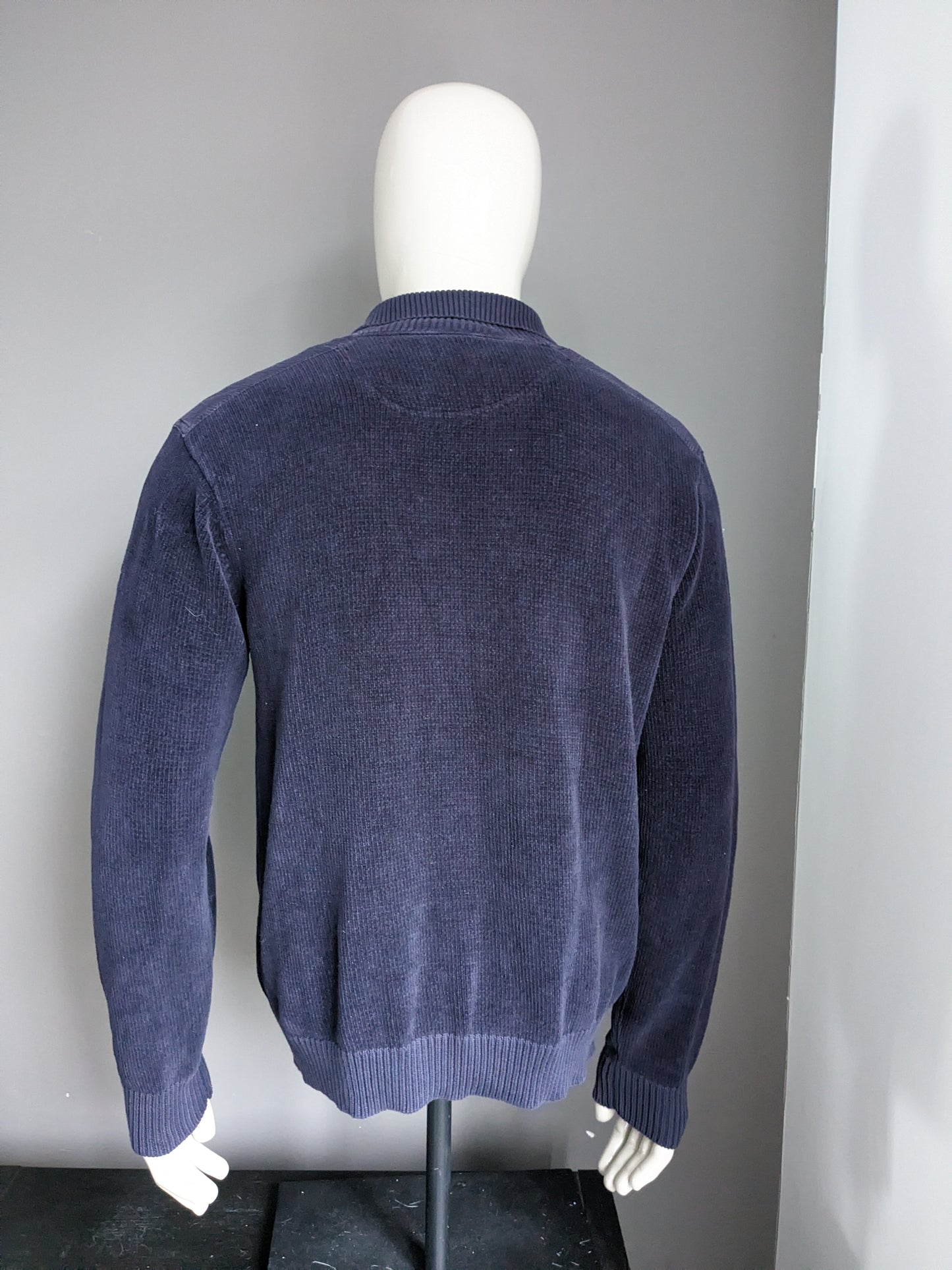 Sweater de polo de flecha. Color azul oscuro. Talla L.