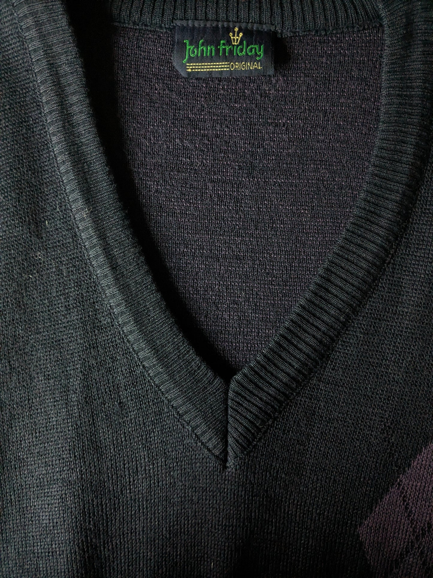 Vintage John Friday Spencer. Purple scuro colorato. Taglia S. 50% lana.