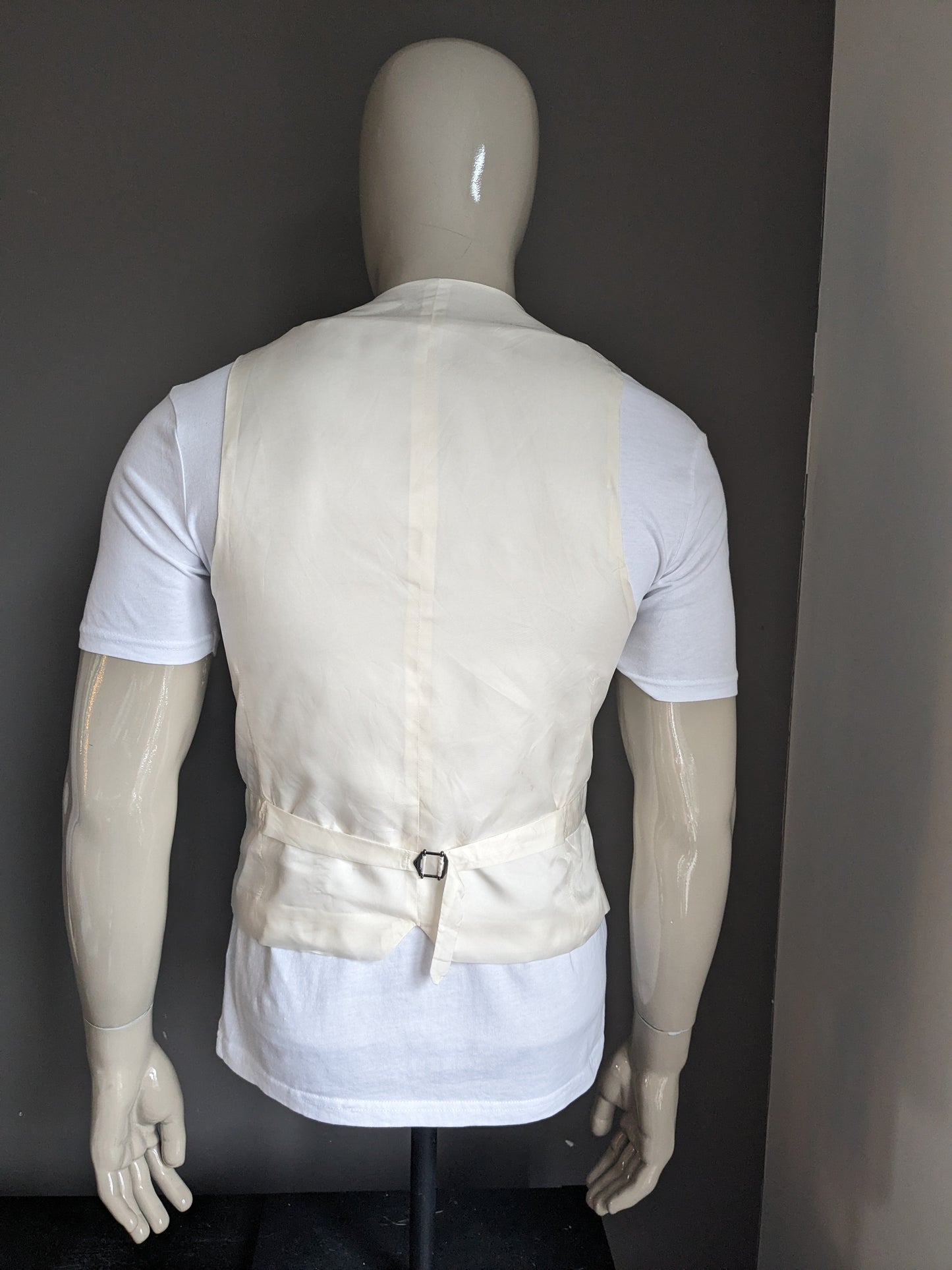 SuitSupply Silk / Linen waistcoat with lapels. Brown Beige Red checked. Size S.
