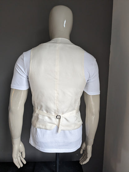SuitSupply Silk / Linen waistcoat with lapels. Brown Beige Red checked. Size S.