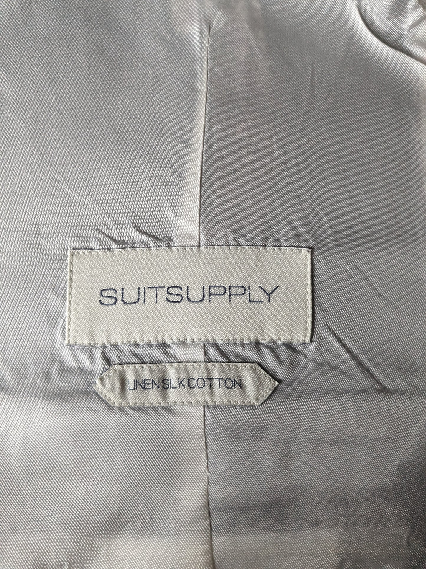 SuitSupply Silk / Linen waistcoat with lapels. Brown Beige Red checked. Size S.