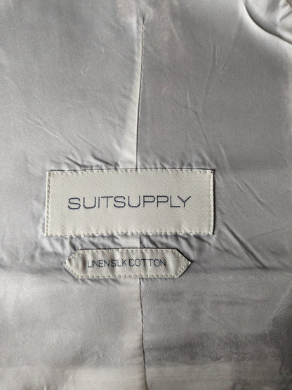 SuitSupply Silk / Linen waistcoat with lapels. Brown Beige Red checked. Size S.