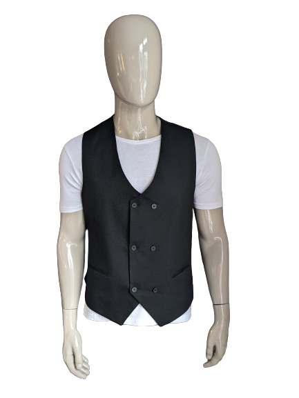 Double Breasted waistcoat. Black motif. Size XL