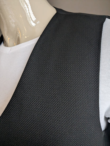 Double Breasted gilet. Zwart motief. Maat XL