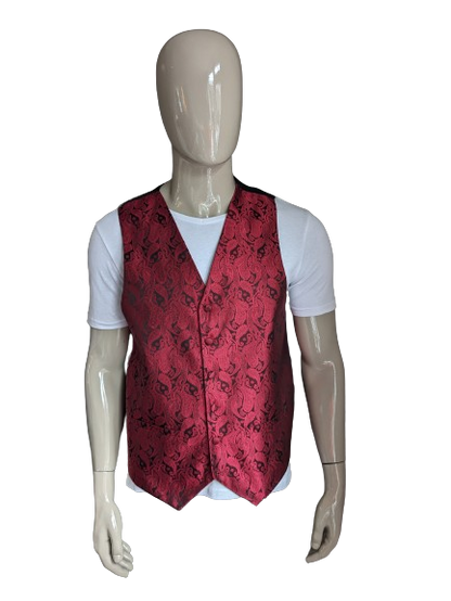 Chaleco VidaXL. Motivo de cachemira brillante en negro rosa. Talla 52/L.