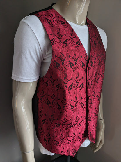 Chaleco VidaXL. Motivo de cachemira brillante en negro rosa. Talla 52/L.