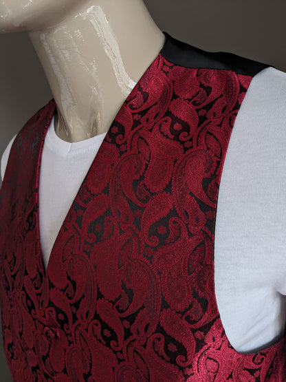 Chaleco VidaXL. Motivo de cachemira brillante en negro rosa. Talla 52/L.