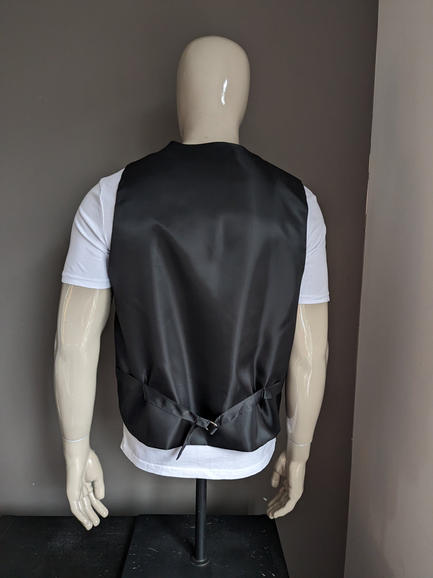 Chaleco VidaXL. Motivo de cachemira brillante en negro rosa. Talla 52/L.