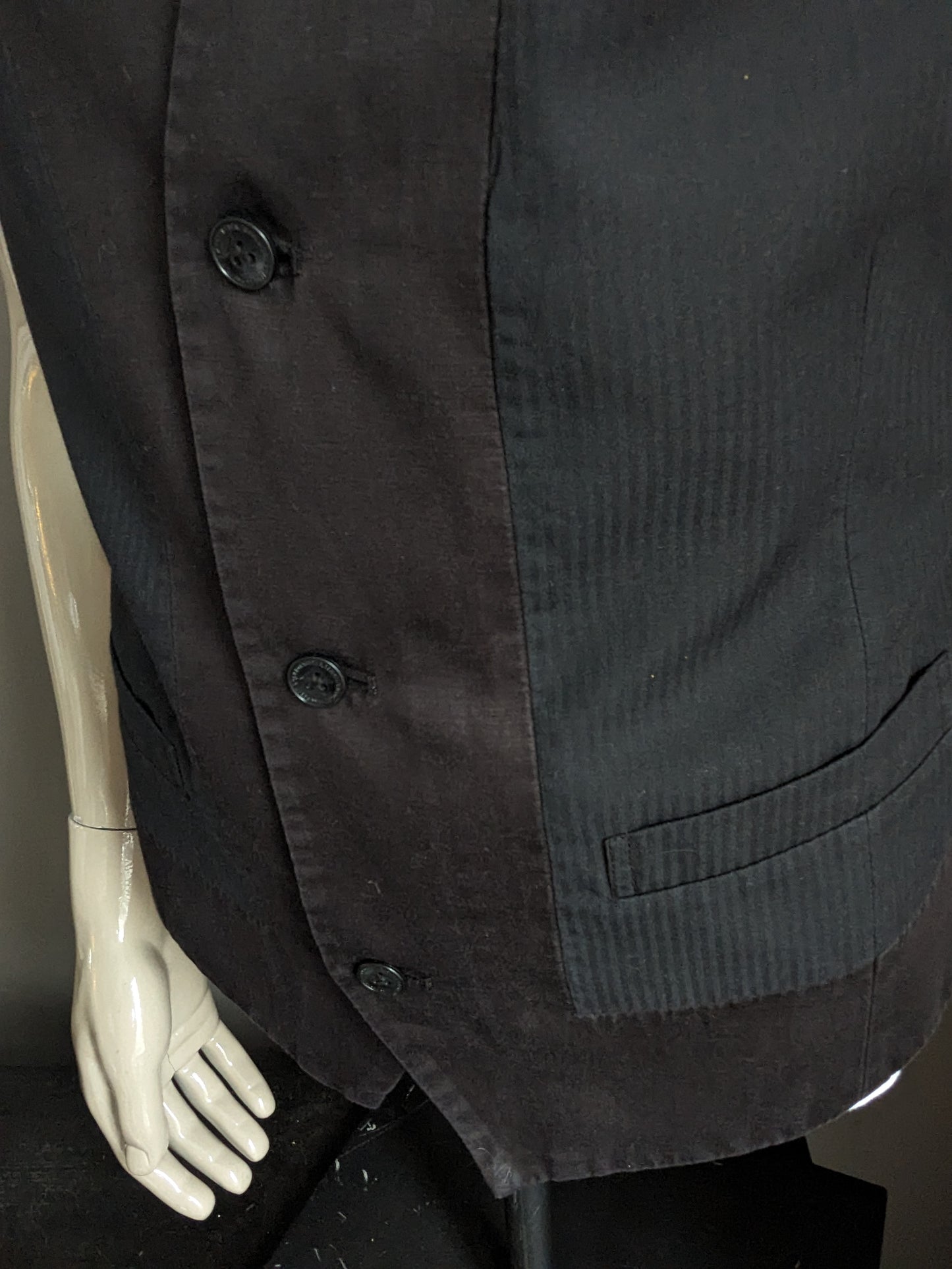 JC Rags waistcoat. Black striped motif. Size L.
