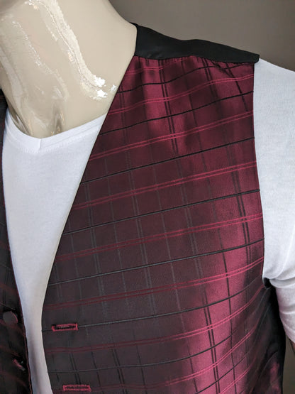 Young's waistcoat. Bordeaux Black glossy checkered motif. Size S.