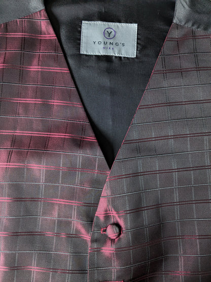 Young's waistcoat. Bordeaux Black glossy checkered motif. Size S.