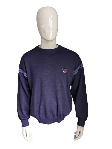 Vintage Paradise Wollpullover. Dunkelviolett gefärbt. Größe XL. 50 % Wolle.