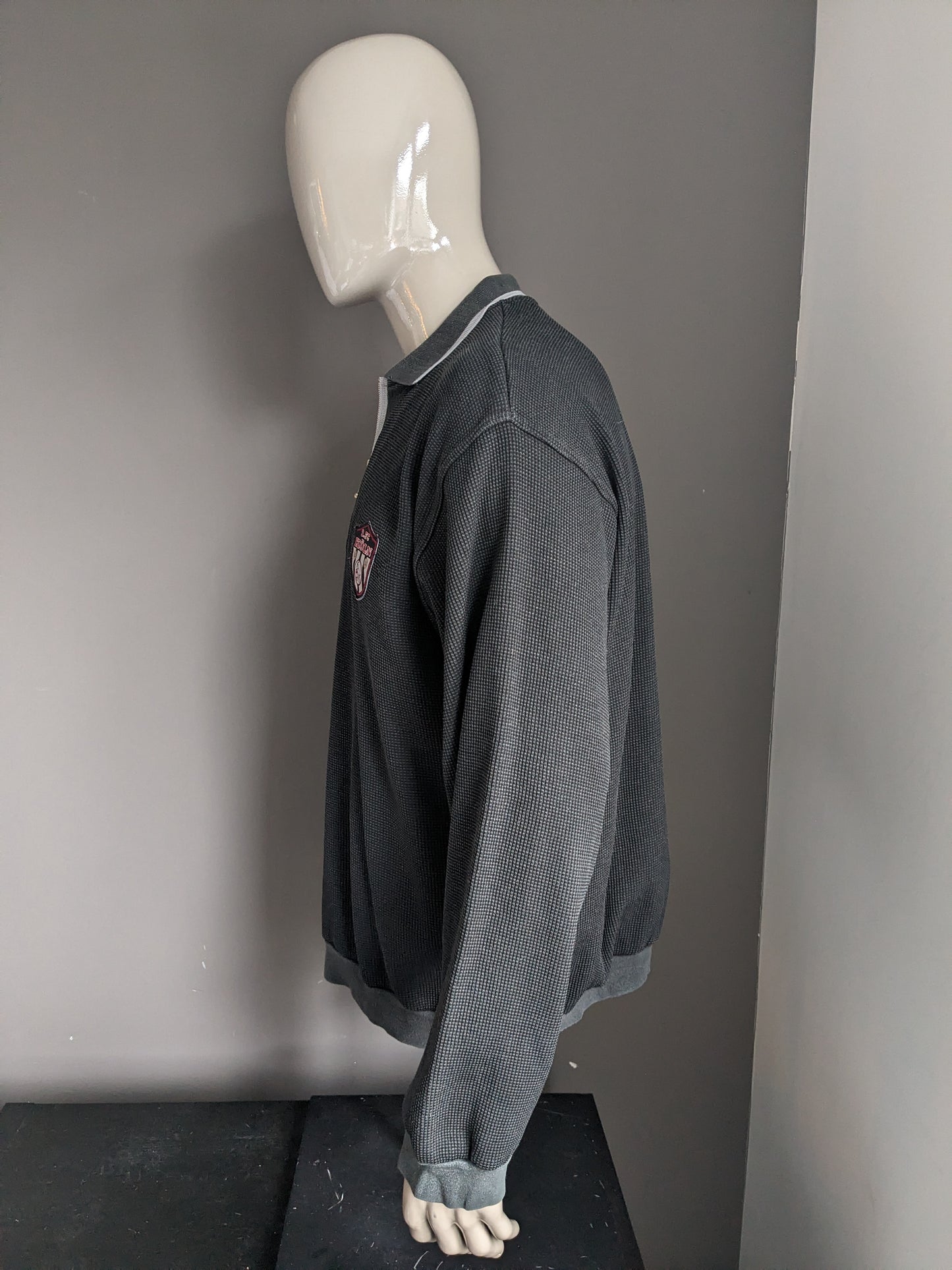 Unique jubilee FC Köln sweater with zipper. "50 years FC Köln". Dark gray colored. Size XL.