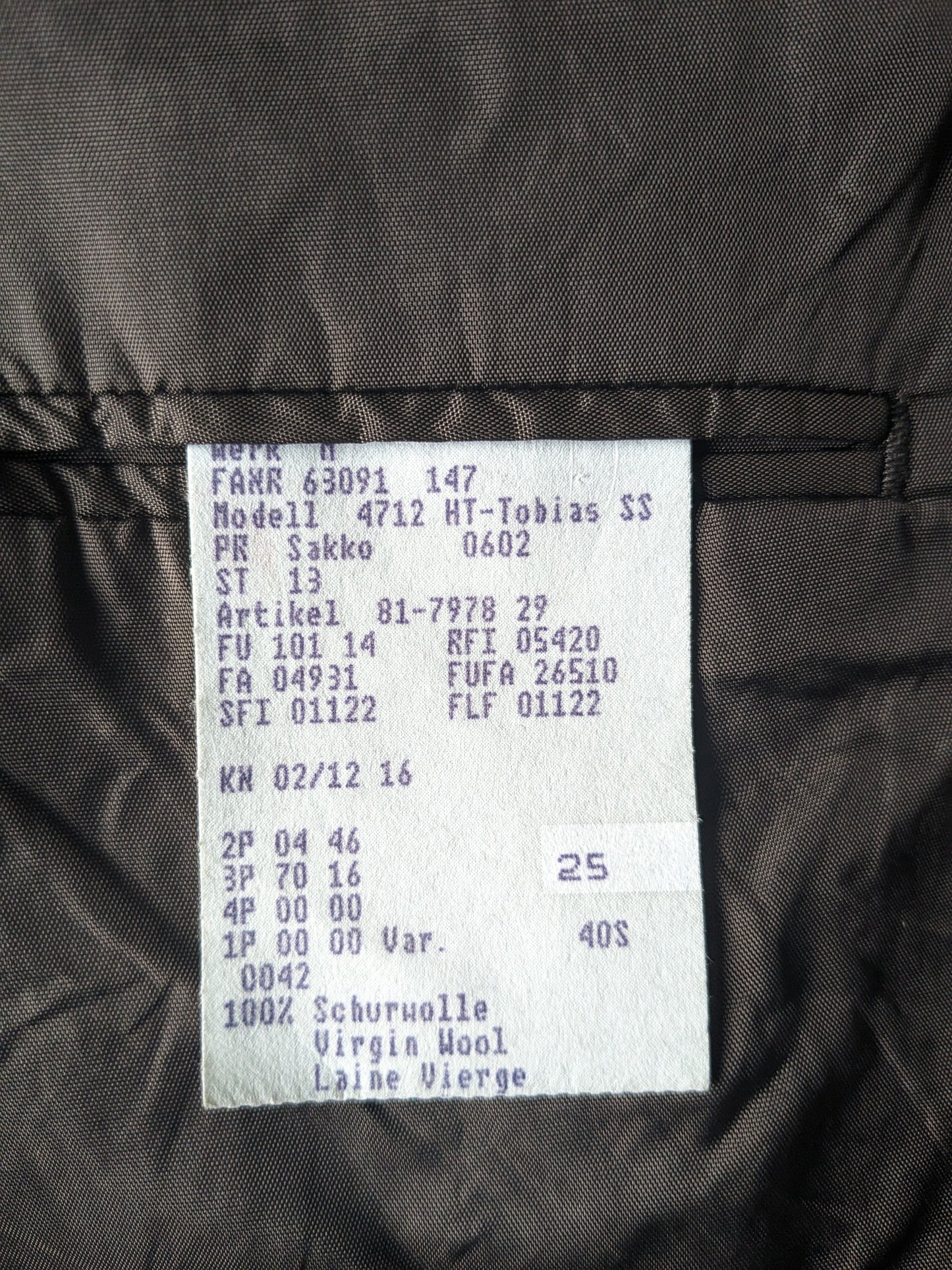 Veda Menswear Harris Tweed colbert. Bruin Beige visgraat motief. Maat 25. (50 / M).