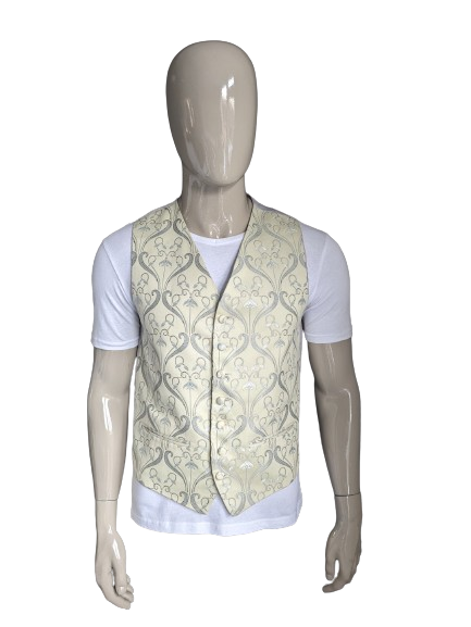 Gilet Pescador. Motif jaune argenté. Taille M.