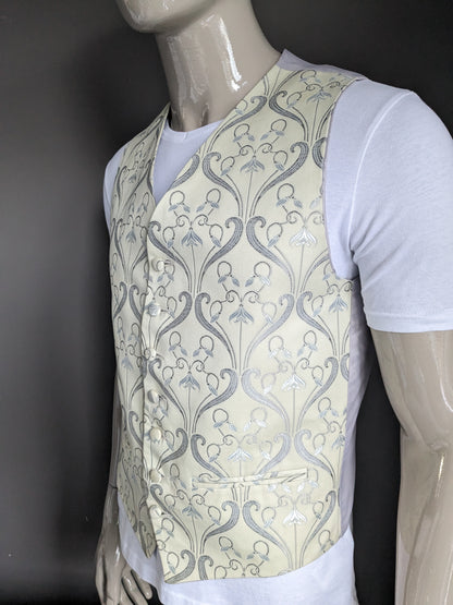 Gilet Pescador. Motif jaune argenté. Taille M.