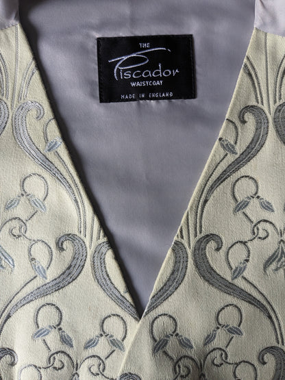 Gilet Pescador. Motif jaune argenté. Taille M.