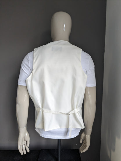 Heirloom waistcoat. Gray White Black floral. Size XL.