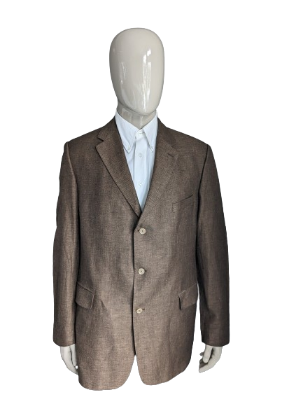 PAUL Dierckx Woolit e giacca di lino. Marrone miscelato. Taglia XL / 56.