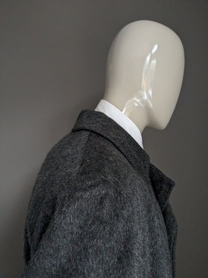 Mantel / Jas van 't Meuleke Antwerpen. Grijs gemêleerd. Maat XL.