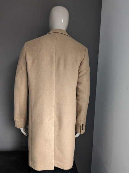 Zweireihige Jacke/Mantel aus Wolle von Scotch & Soda. Hellbraun / Kamelfarben. Größe XL.