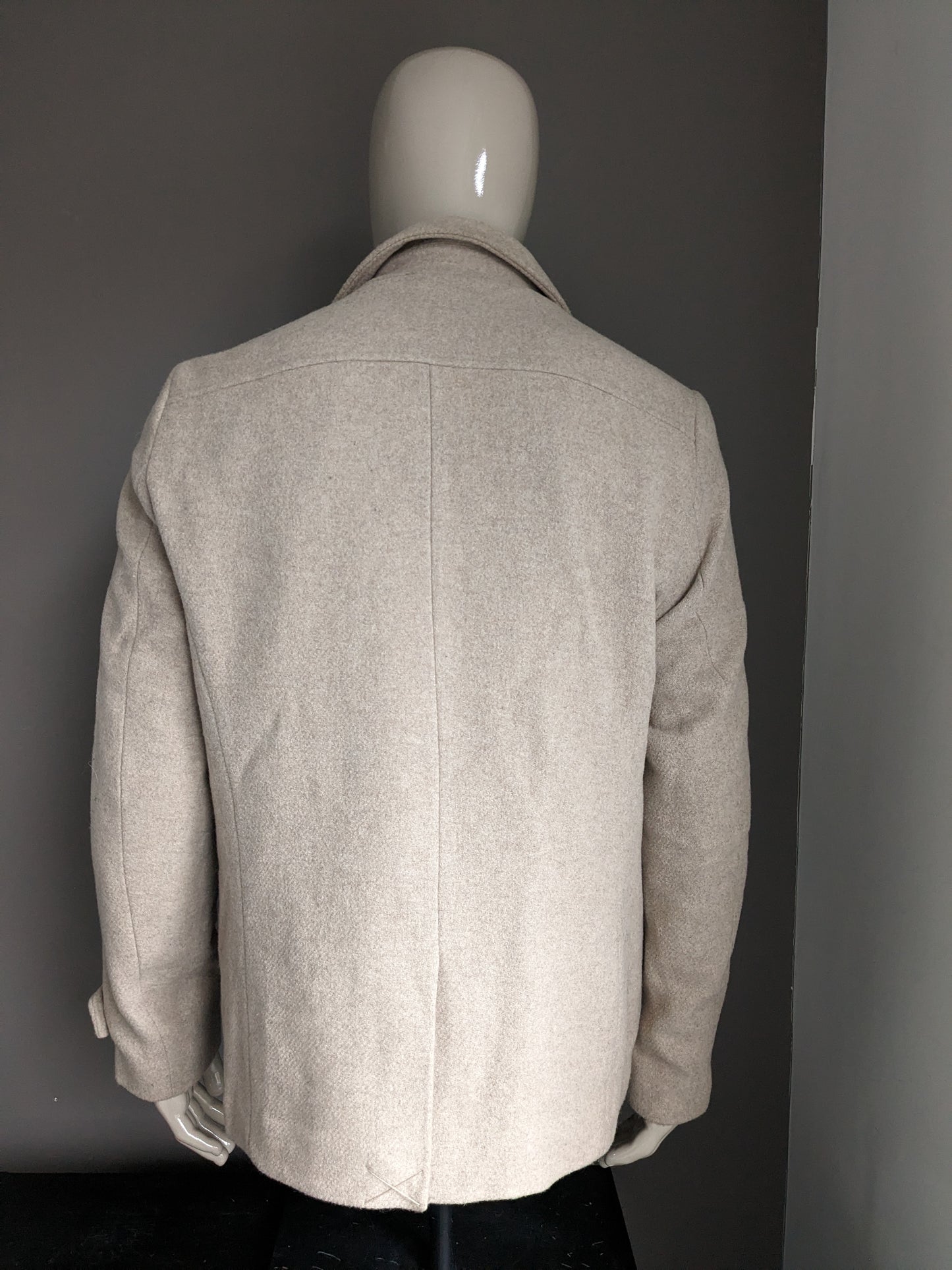 Scotch & Soda Wollen jas. Beige gekleurd. Maat XL.