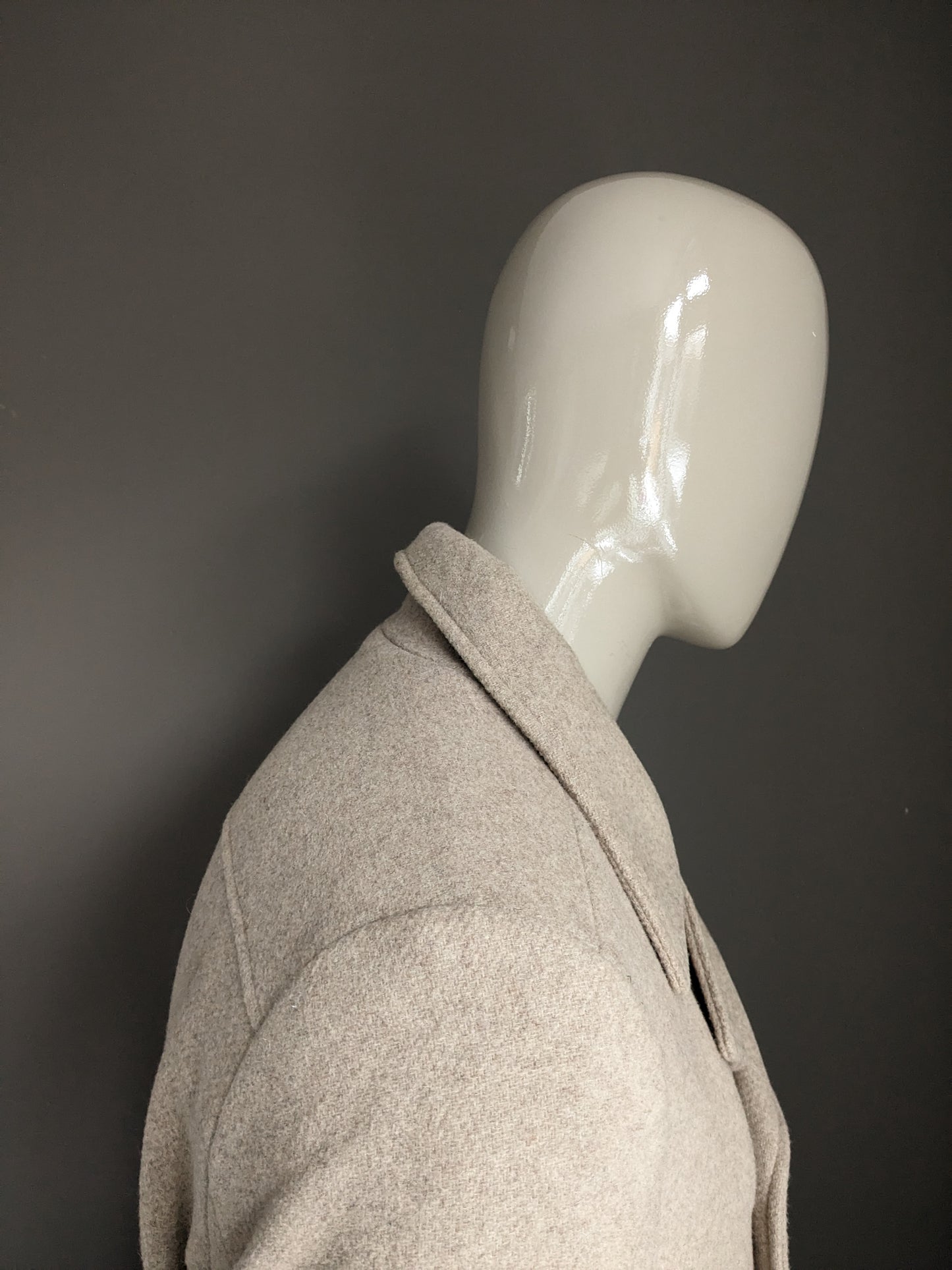 Scotch & Soda Wollen jas. Beige gekleurd. Maat XL.