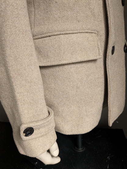 Scotch & Soda Wollen jas. Beige gekleurd. Maat XL.